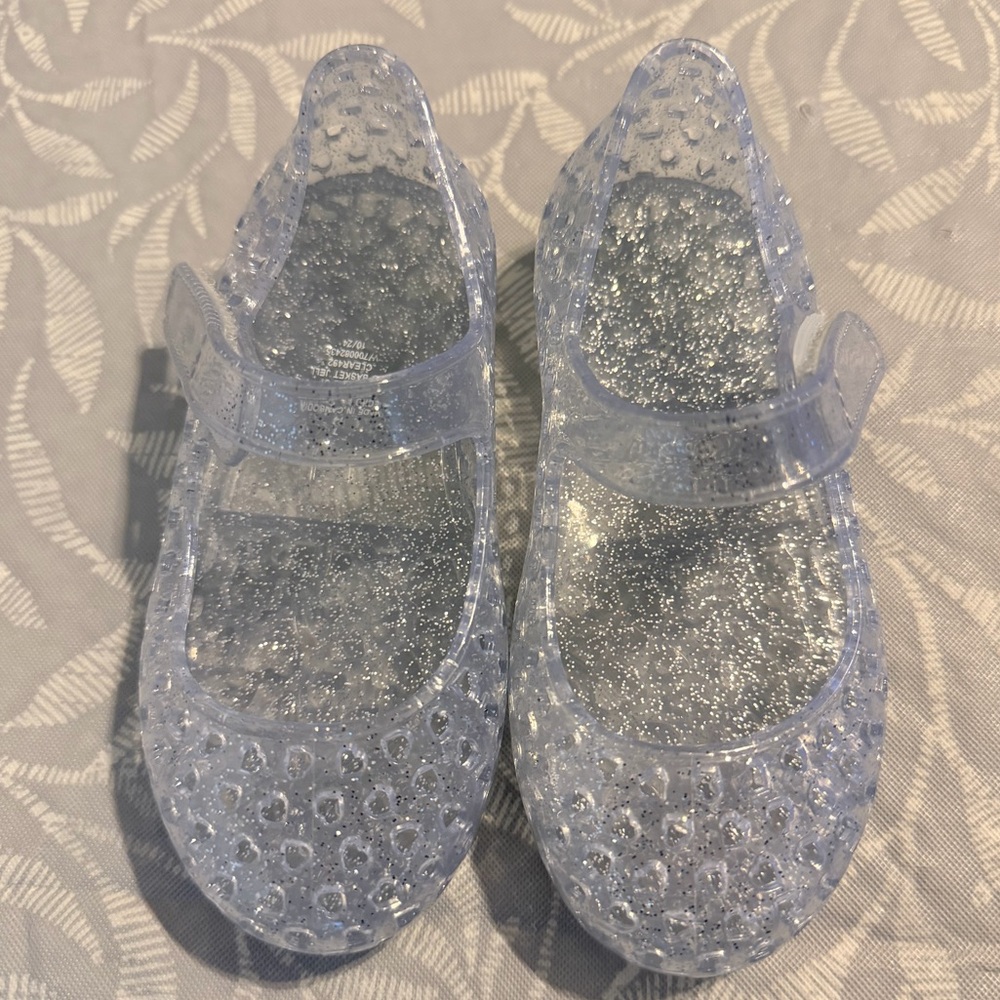 Old Navy Clear Glitter Jelly Mary Jane Sandals